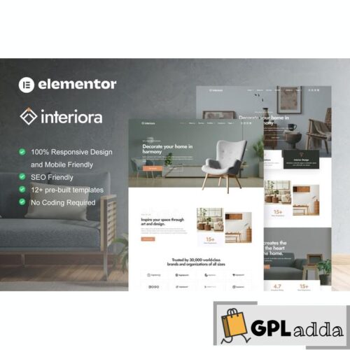 Interiora - Architecture & Interior Design Service Elementor Pro Template Kit