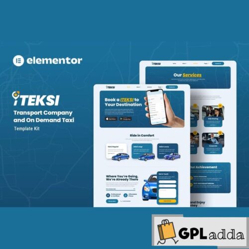 Iteksi - Transport Company & Taxi App Elementor Template Kit