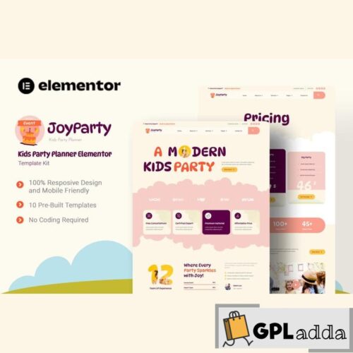 JoyParty - Kids Party Planner Elementor Template Kit