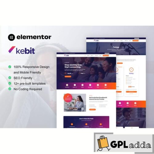 Kebit - Broadband & Internet Service Provider Elementor Pro Template Kit