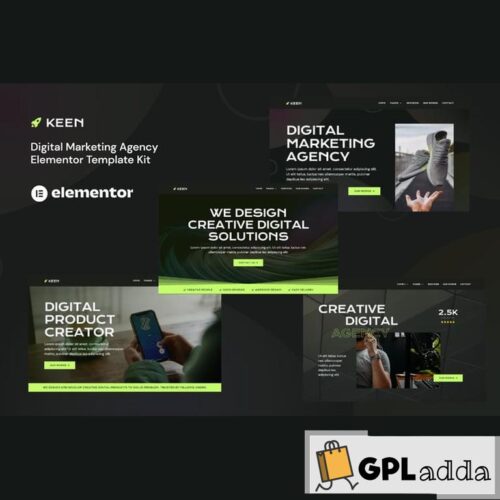 Keen - Dark Digital Marketing Agency Elementor Template Kit