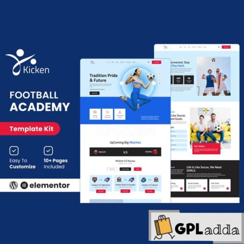 Kicken - Football & Sports Academy Elementor Template Kit