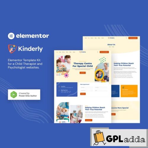 Kinderly - Child Therapist & Psychologist Elementor Template Kit