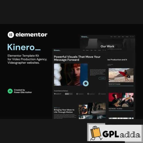 Kinerio - Video Production Agency Elementor Template Kit