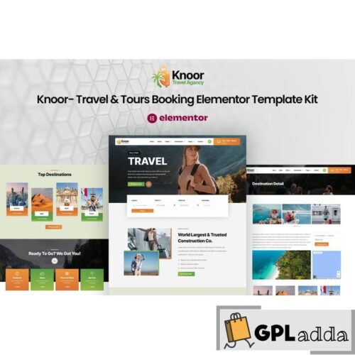 Knoor - Travel & Tours Booking Elementor Template Kit