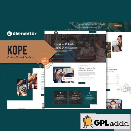 Kope - Cafe Coffee Shop & Bar Elementor Template Kit