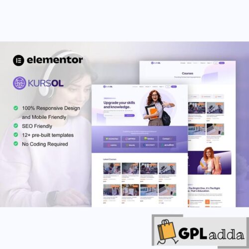 Kursol - Online Course & Education Elementor Pro Template Kit