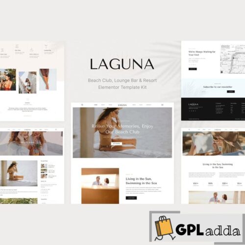 Laguna - Beach Club Lounge Bar & Resort Elementor Template Kit