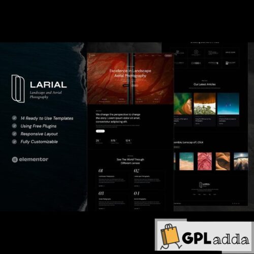 Larial - Landscape & Aerial Photography Elementor Template Kit