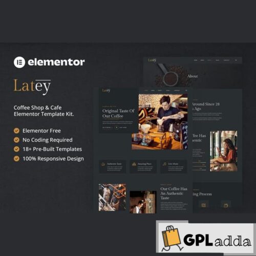 Latey - Coffee Shop & Cafe Elementor Template Kit