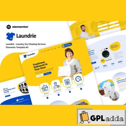 Laundrie - Laundry, Dry Cleaning Services Elementor Template Kit