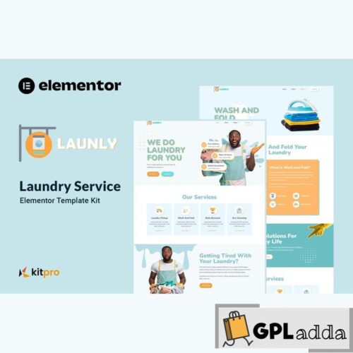 Launly - Laundry Service Elementor Template Kit