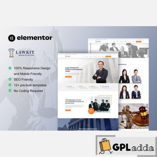 Lawkit - Attorney Law Firm Elementor Pro Template Kit