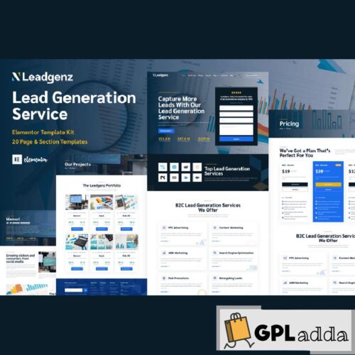 Leadgenz - Lead Generation & Sales Agency Elementor Pro Template Kit