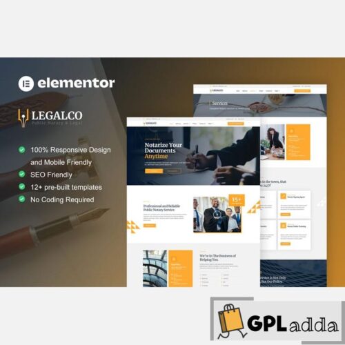 Legalco - Notary Public & Legal Services Elementor Pro Template Kit