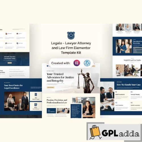 Legalo - Lawyer Attorney and Law Firm Elementor Template Kit