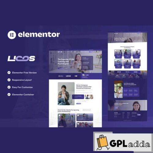 Licos - Life Coach & Psychologist Services Elementor Template Kit