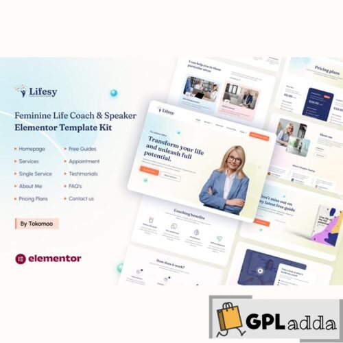 Lifesy - Feminine Life Coach & Speaker Elementor Template Kit