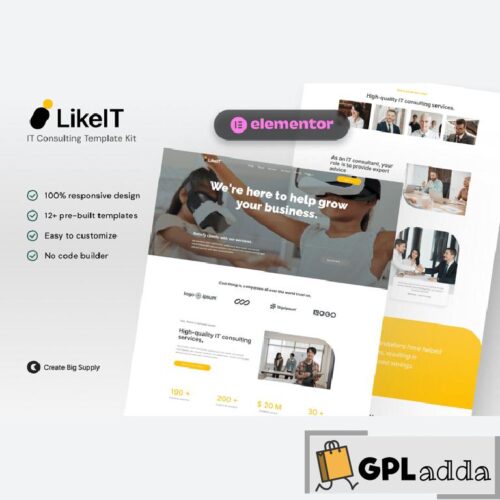 LikeIT - IT Consulting Agency Elementor Pro Template Kit