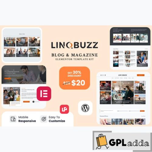 Linqbuzz - Blog & Magazine Elementor Pro Template Kit