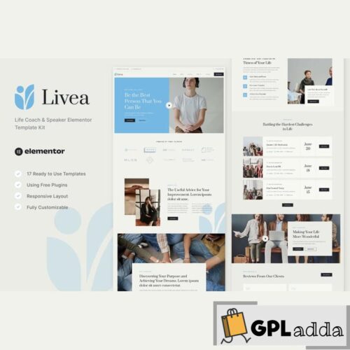 Livea - Life Coach & Speaker Elementor Template Kit