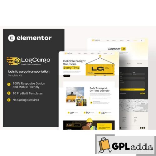 LogCargo - Logistic Cargo Transportation Elementor Template Kit