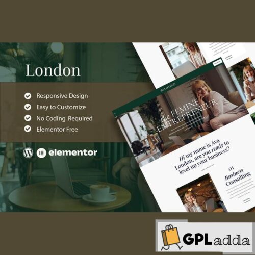 London - Feminine Business Coach Elementor Template Kit