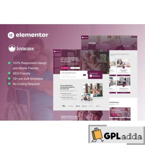 LovaCare - Senior Care Services Elementor Template Kit