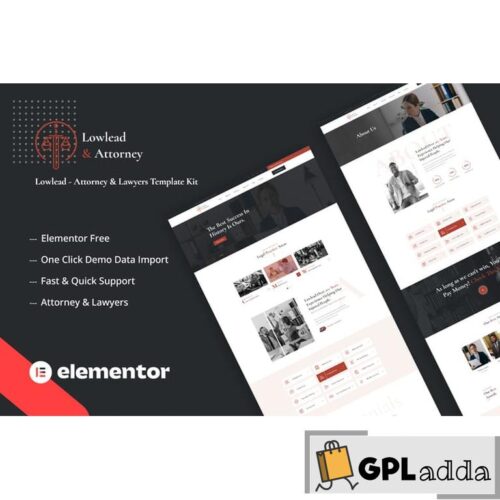 Lowlead - Attorney & Lawyers Elementor Template Kit