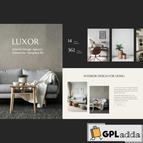 Luxor - Interior Design Agency Elementor Template Kit