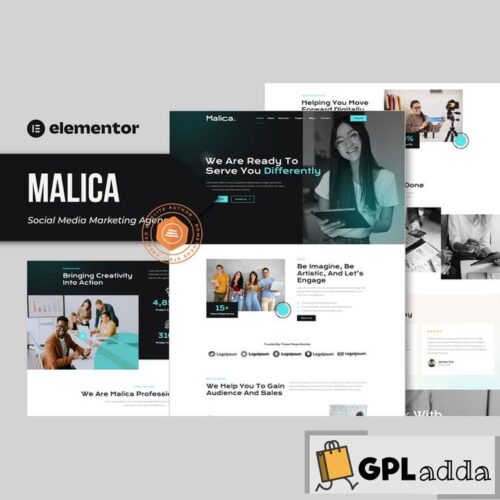 Malica - Social Media Marketing Agency Elementor Template Kit