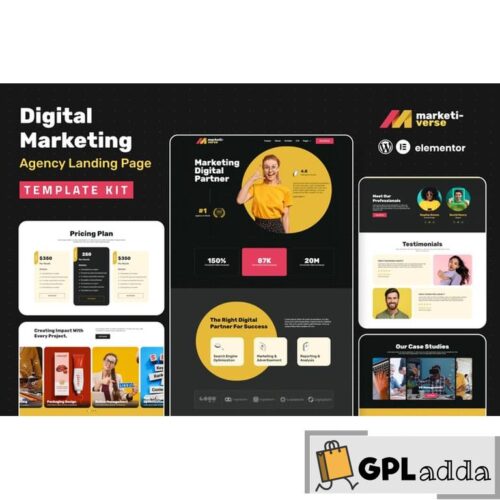 Marketiverse - Digital Marketing Services Landing Page Elementor Template Kit