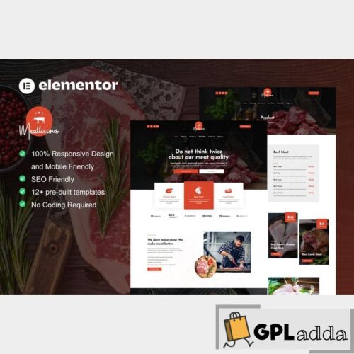 Meatlicious - Meat Shop & Butcher Elementor Template Kit