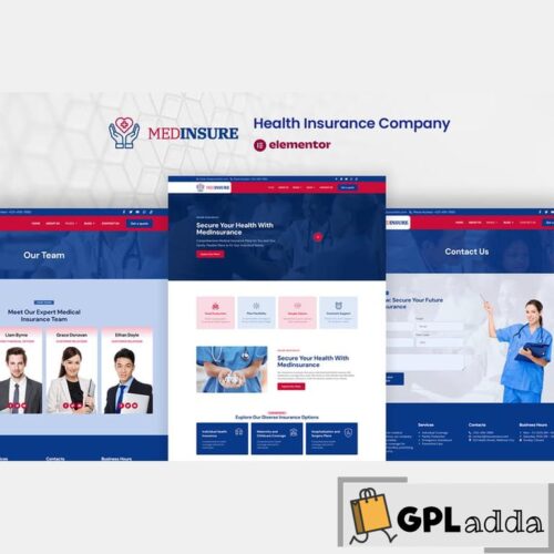 MedInsure - Health Insurance Company Elementor Pro Template Kit