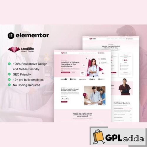 MediLife - Medical Clinic Services Elementor Template Kit