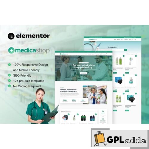 MedicaShop - Pharmacy & Medical Store Elementor Template Kit