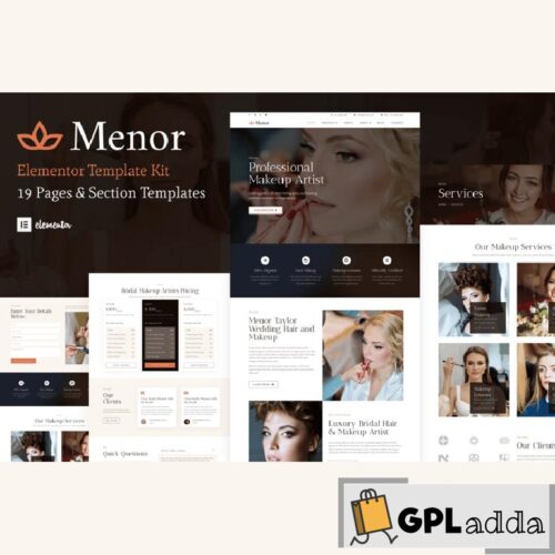 Menor - Makeup Artist & Hair Stylist Elementor Pro Template Kit