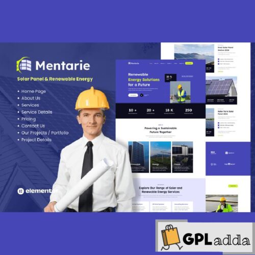 Mentarie - Solar Panel & Sustainable Energy Elementor Template Kit