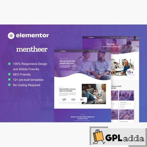 Mentheer - Mental Health Therapy Elementor Pro Template Kit