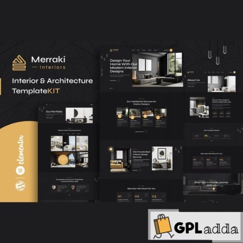 Merraki - Interiors & Architecture Elementor Template Kit