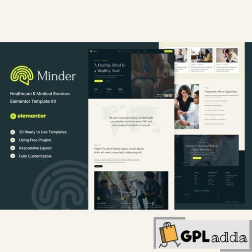 Minder - Mental Health & Therapy Elementor Template Kit