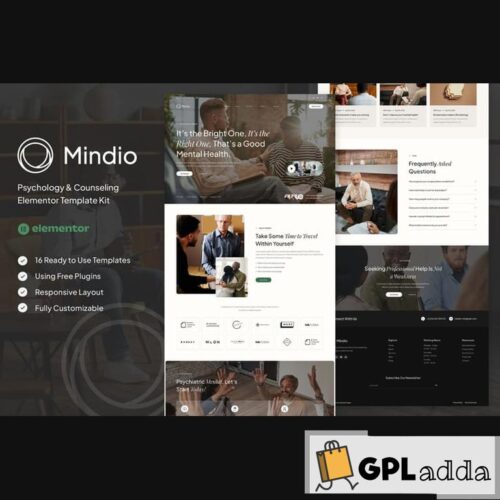 Mindio - Psychology & Counseling Elementor Template Kit