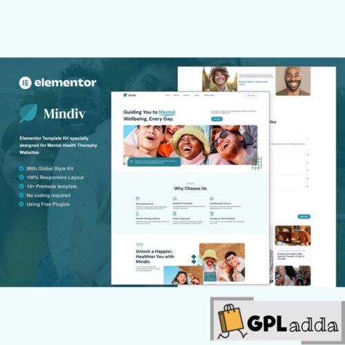 Mindiv - Mental Health Therapy Elementor Template Kit