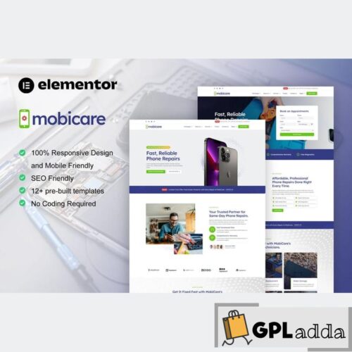 MobiCare - Mobile Phone & Computer Repair Elementor Pro Template Kit