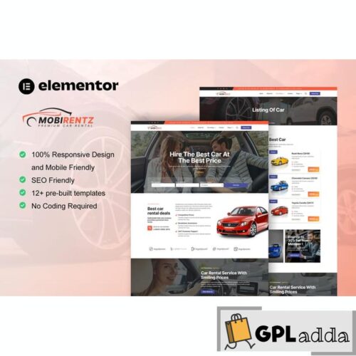 Mobirentz - Car Rental & Auto Dealer Elementor Template Kit