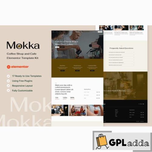 Mokka - Coffee Shop & Cafe Elementor Template Kit