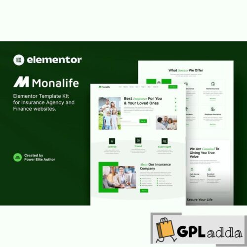 Monalife - Insurance Agency & Finance Elementor Template Kit