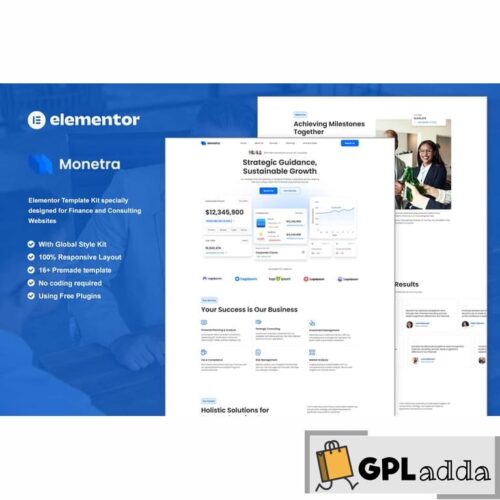 Monetra - Finance and Consulting Elementor Template Kit