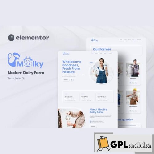 Moolky - Modern Dairy Farm Elementor Template Kit