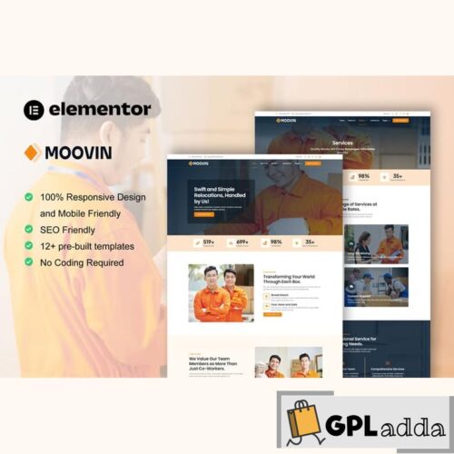 Moovin - Moving Company Elementor Pro Template Kit